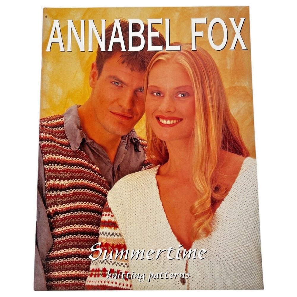 1995 Annabel Fox Knitting Pattern Book Booklet Summertime Women Men Vintage